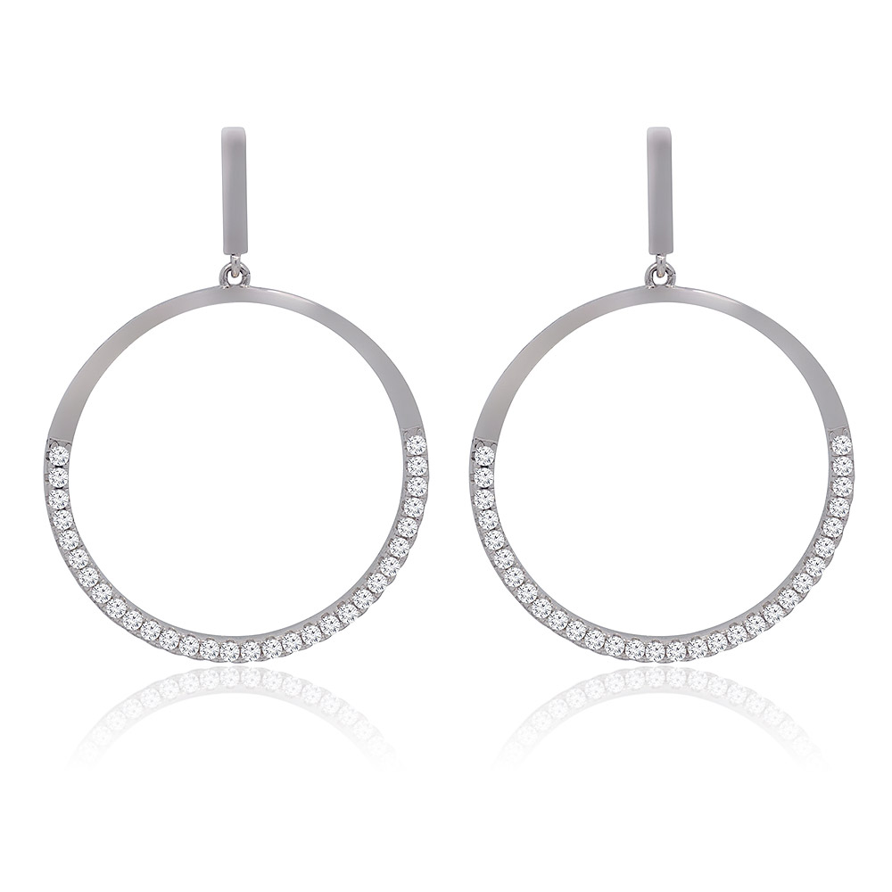 Open Round Drop Earrings